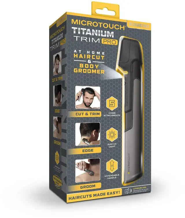 Alt view image 6 of 6 - Trim PRO, Rechargeable Lighted Hair Cutting Tool and Body Groomer, Black