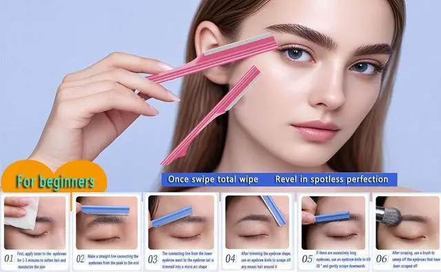 Alt view image 7 of 7 - Facial Razors Kit for Women & Men - 3 Eyebrow Razors + 2 360° Rotating Nose Hair Trimmers with Ear Picks - Trimmer for Men, Nose Hair Remover - Travel Grooming Set for Sensitive Skin