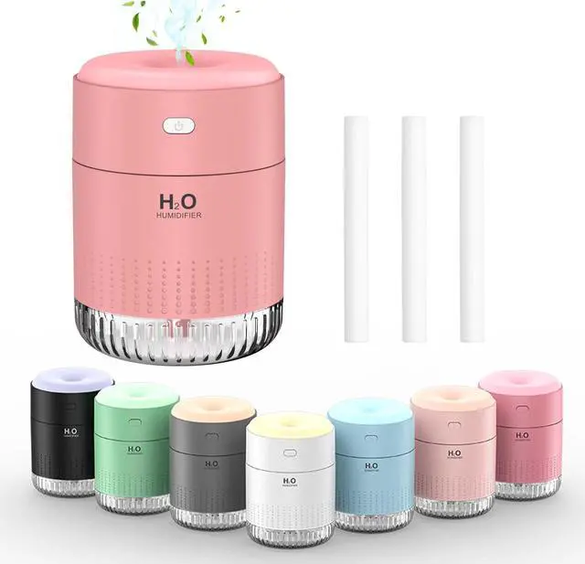 Main image of Portable Mini Humidifier, 500ML USB Personal Cool Mist Humidifiers for Bedroom Office Travel Desk, Whisper Quiet 20dB with 2 Mist Modes & Auto Shut-Off, Small Desktop Humidifier(Pink)