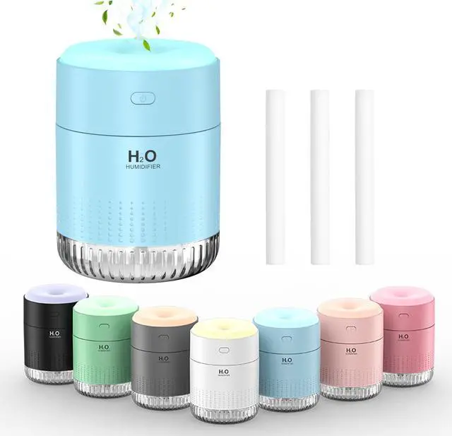 Main image of Colorful Mini Humidifier, USB Rechargeable Humidifier, small humidifier, 4 Modes Super Quiet, Humidifiers For Bedroom,Suitable For Travel Office Family Baby Bedroom-Blue