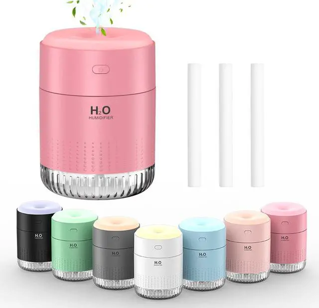 Main image of Colorful Mini Humidifier, USB Rechargeable Humidifier, 4 Modes Super Quiet, Humidifiers For Bedroom,Suitable For Travel Office Family-Rose Pink