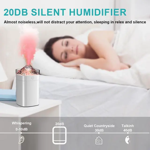 Alt view image 5 of 7 - Portable Small Humidifier, 400ml Cool Mist Humidifiers for Bedroom, USB Powered Desktop Humidifier with Light for Car, Office, Travel, Plants, Auto Shut-Off, 2 Mist Modes, Super Quiet, White