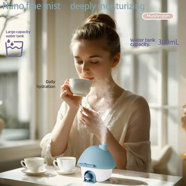 Alt view image 2 of 6 - Humidifier for Bedroom,Portable Humidifier,Baby humidifiers with 7 modes of sunset atmosphere lighting and 2 modes of night light,two spray modes,suitable for children,bedroom and office