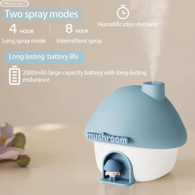 Alt view image 5 of 6 - Humidifier for Bedroom,Portable Humidifier,Baby humidifiers with 7 modes of sunset atmosphere lighting and 2 modes of night light,two spray modes,suitable for children,bedroom and office