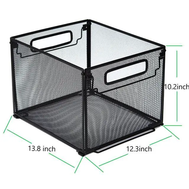 Alt view image 7 of 7 - 2 Pack File Organizer,Metal File Crates for Hanging Folders,Hanging Folder Organizer,Letter Size, Black