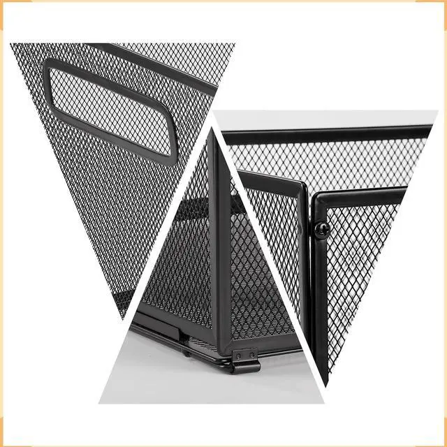Alt view image 2 of 6 - 2 Pack Letter Size Hanging Folder Organizer,Metal Mesh Hanging File Folder Box,Office File Baskets,Black