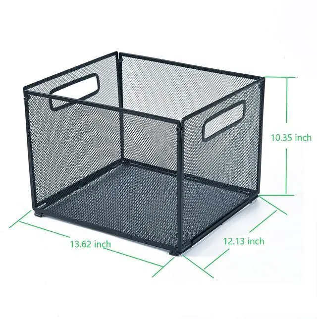 Alt view image 3 of 7 - Letter Size Hanging Folder Organizer,Metal Mesh Hanging File Folder Box,Office File Baskets,Black