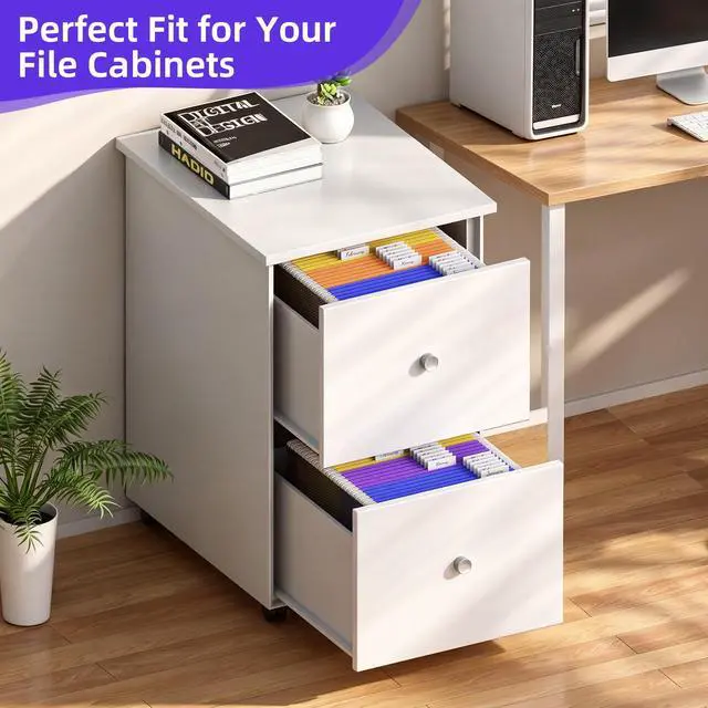 Alt view image 6 of 7 - 2 Pack Hanging File Organizer, File Folder Organizer Box Filing Crate Storage Frame for File Cabinet, Mesh Metal, Letter Size