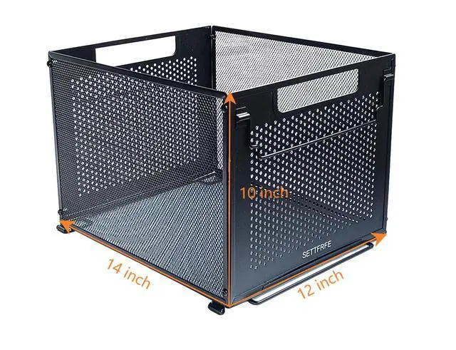 Alt view image 3 of 7 - Letter Size Hanging File Folder Organizer,Metal Filing Crate,File Basket for Hanging File,Black (Perforated metal plate)