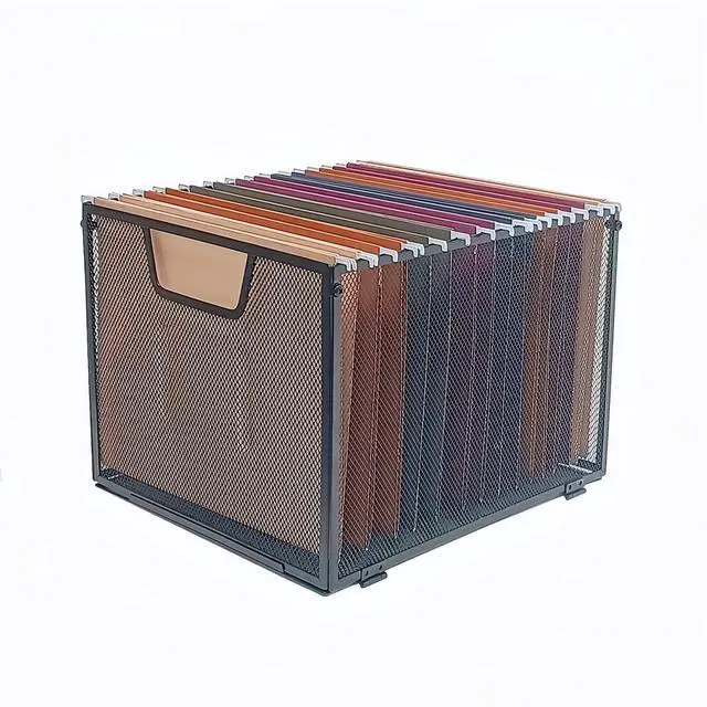 Main image of Metal Mesh Hanging File Organizer, Office/School/Home File Crate,Black