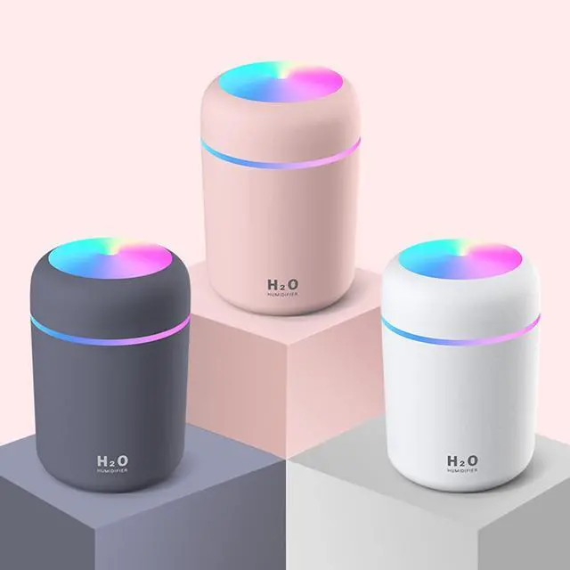 Alt view image 4 of 5 - Colorful Cool Mini Humidifier, Essential Oil Diffuser, Aroma Essential USB Personal Desktop Humidifier for Car, Office Room, Bedroom etc,2 Adjustable Mist Modes (White)
