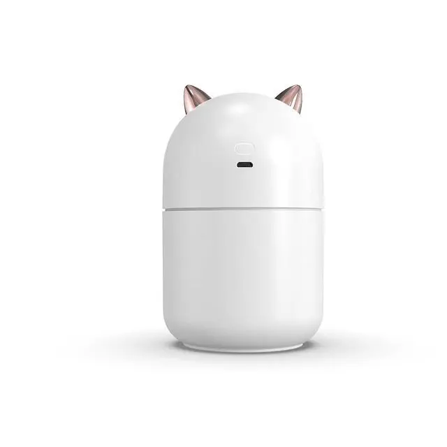 Alt view image 2 of 6 - Portable Small Humidifier, 300ml Mini Cool Mist Humidifier with Night Light, USB Personal Humidifier Auto Shut-Off, Ultra-Quiet, 2 Spray Modes, Suitable for Home Office Travel(white)