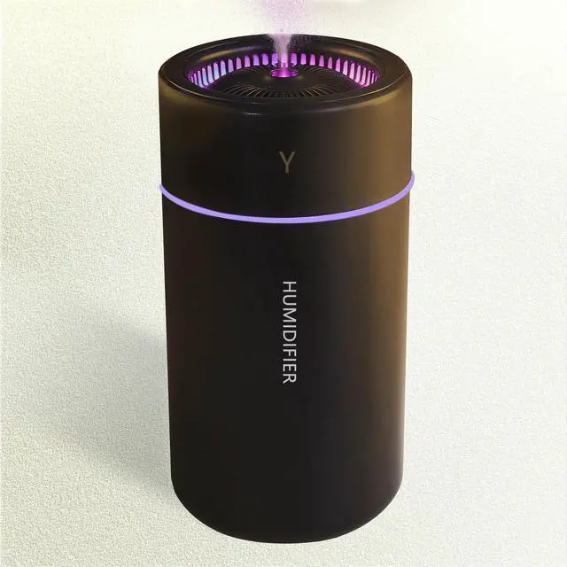 Main image of Portable Mini Humidifier, Colorful, Cool Mist, USB Powered. Perfect for Bedroom, Office & Car (Black)