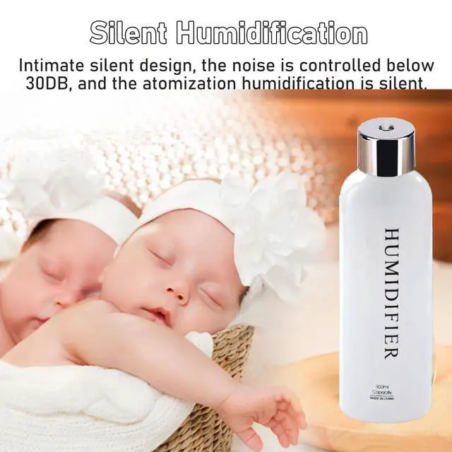 Alt view image 4 of 7 - Cool Mist Humidifier Portable Mini Humidifier, 300ml USB Water Bottle Humidifiers, Small Desktop Humidifiers for Bedroom Desk Car Travel Office Baby Home