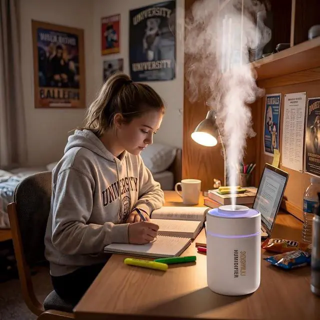 Alt view image 6 of 7 - Mini Humidifier - 7-Color LED Night Light, 2-in-1 Aroma Diffuser & Humidifier, USB Portable, 4H/8H Timer, Safe Auto Shut-Off, Ideal for Home Office Car Gift (white, 2.8 * 2.8 * 4.1)