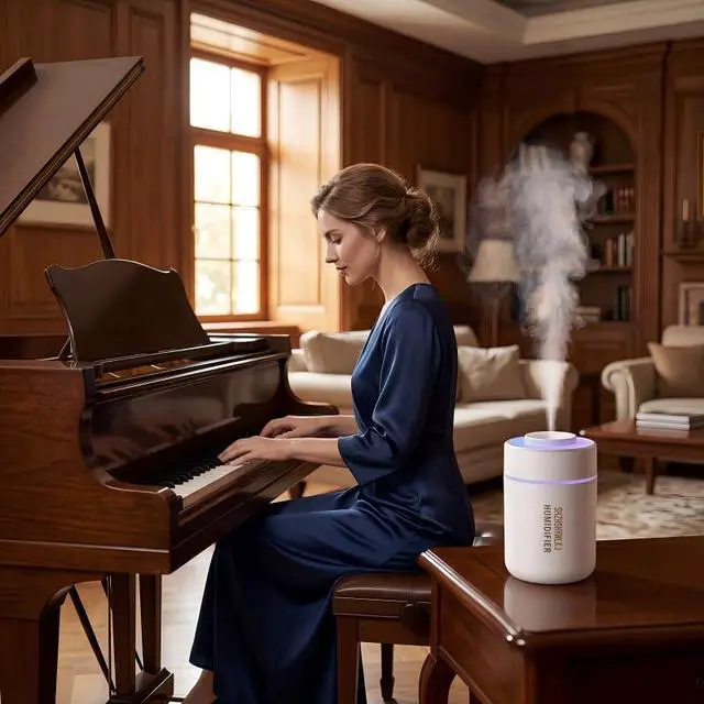Alt view image 7 of 7 - Mini Humidifier - 7-Color LED Night Light, 2-in-1 Aroma Diffuser & Humidifier, USB Portable, 4H/8H Timer, Safe Auto Shut-Off, Ideal for Home Office Car Gift (white, 2.8 * 2.8 * 4.1)