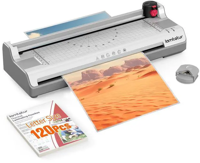 Main image of Machine 13Inch Wide with 120 Letter Size Laminating Sheets for A3/A4/A6,11X17 Thermal Hot&Cold 2 Roller Laminated 3-5Mil with Paper Cutter, Corner Rounder for Office Home School Teacher Use