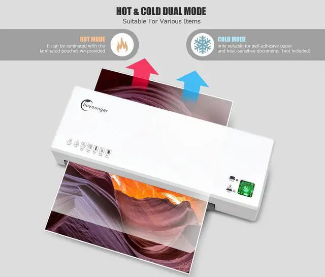 Alt view image 3 of 7 - Laminator Machine with 40 Laminating Sheets, A4 Laminator Thermal and Cold with Paper Trimmer & Corner Rounder, 9-Inch Laminating Machine for Home School Office