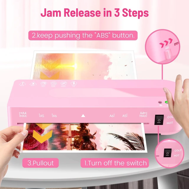Alt view image 6 of 7 - 9 Inch Laminator Machine with 20 Laminating Sheets, Hot & Cold with Trimmer A4 Laminating Machine for Office, School, Business and Home