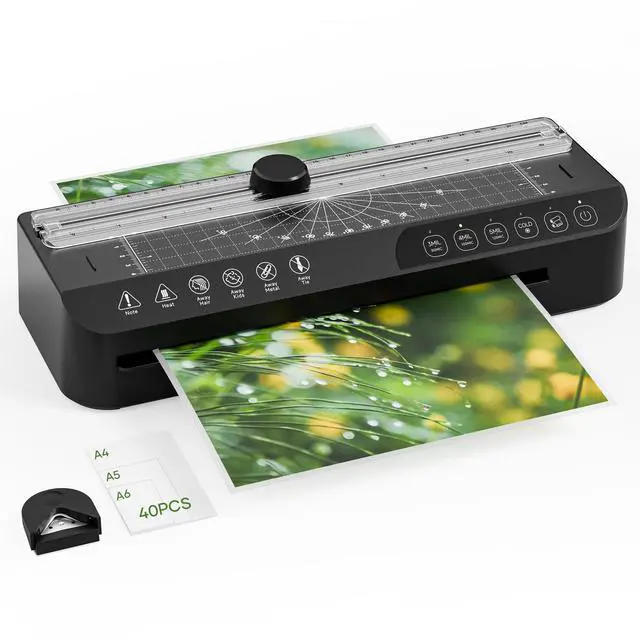 Main image of 9-Inch Laminator Machine,A4 Cold & Thermal Laminator Machine,85-Second Quick Heat-Up,Thermal Lamination ABS Jam-Release,40 Pouches,Paper Cutter & Corner Rounder - Perfect for Teachers, Home & Office