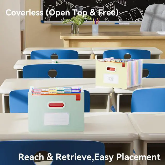 Alt view image 3 of 5 - Accordion File Organizer, 12 - Pocket Expanding File Folders Upright & Open Top,for Paper Receipts, Bills&Taxes Organizer, Letter/A4 Size for School, Office, Home with tab- Beige Color