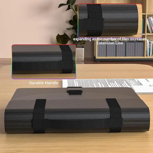 Alt view image 5 of 7 - File Organizers with Handle,25 Pockets Accordion File Organizer,Portable Expanding File Folder for Receipt,Bill, A4/Letter Size Paper,Documents,a-z Tabs Included in Filing Folder Frosted
