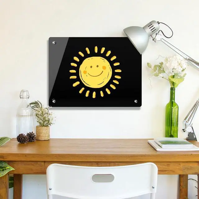 Alt view image 4 of 6 - Black Glass Dry Erase Whiteboard, 12" x 16" Frameless White Board for Home,School,Office,Black Surface(Glass BB-BK-3040)