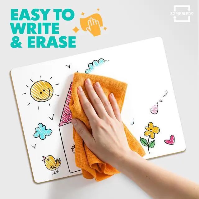 Alt view image 5 of 7 - 2 Pack 9x12 Inch Small White Board and Mini Dry Erase Board Handheld Whiteboards for Students, Home, Office, and Kitchen Use, Dry Erase Boards
