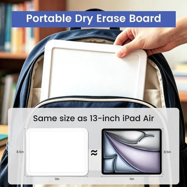 Alt view image 4 of 7 - Small Dry Erase White Board, 8.5" x 11" Mini Double-Sided Magnetic Surface Board, Portable Whiteboard with 4 Markers & 2 Magnets for Wall, Kids, Students, School, Fridge, Home & Office