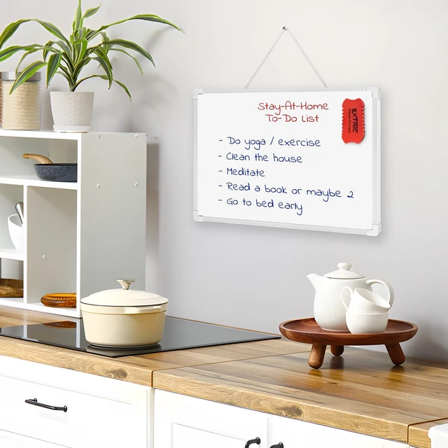 Alt view image 4 of 6 - Dry Erase Board 11x14 Magnetic Whiteboard with Marker Double Sided | Double-Sided Whiteboard with Blank and Lined Sides for Drawing, Math, and Notes, Portable Hanging Board for Kids, Classroom