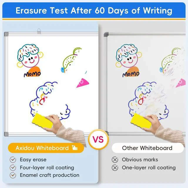 Alt view image 3 of 7 - Magnetic Whiteboard, Dry Erase Board, 16x12 Inches, Wall Mounted White Board with Pen Tray, Aluminum Frame, Includes 1 Eraser, 2 Markers, 4 Magnets