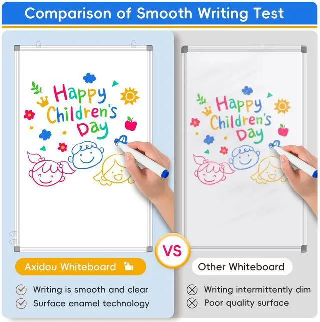 Alt view image 7 of 7 - Magnetic Whiteboard, Dry Erase Board, 16x12 Inches, Wall Mounted White Board with Pen Tray, Aluminum Frame, Includes 1 Eraser, 2 Markers, 4 Magnets