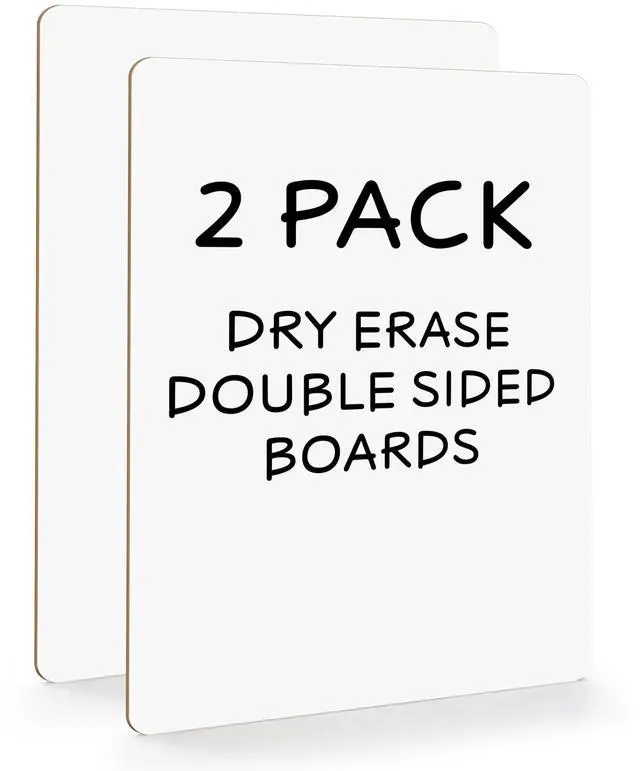Main image of 2 Pack 9x12 Inch Small White Board and Mini Dry Erase Board Handheld Whiteboards for Students, Home, Office, and Kitchen Use, Dry Erase Boards