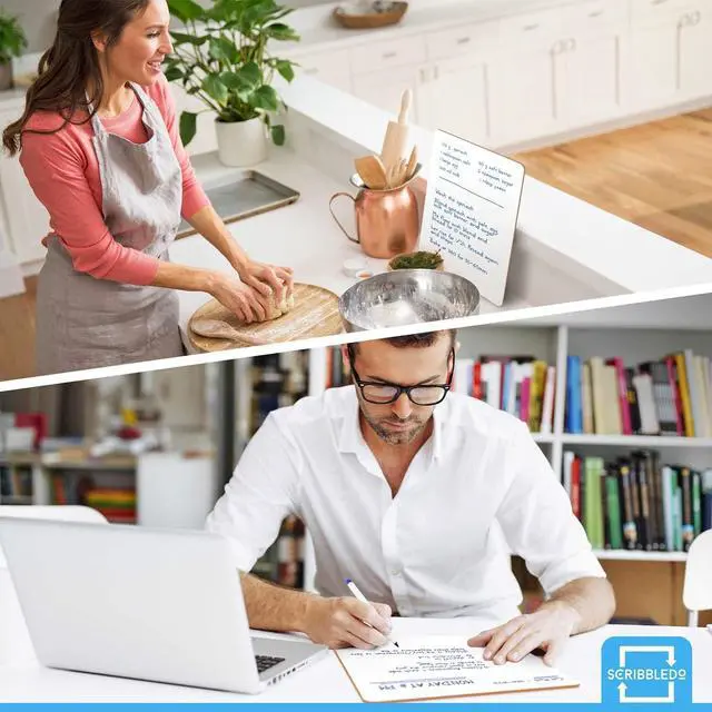 Alt view image 7 of 7 - 2 Pack 9x12 Inch Small White Board and Mini Dry Erase Board Handheld Whiteboards for Students, Home, Office, and Kitchen Use, Dry Erase Boards