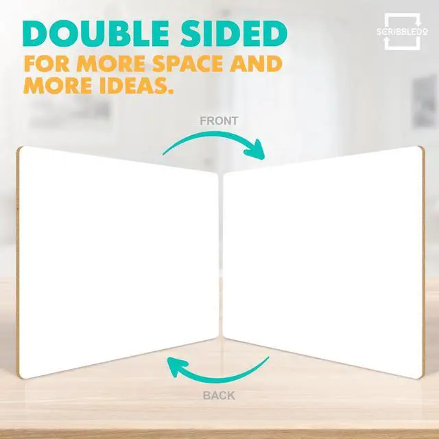 Alt view image 6 of 7 - 2 Pack 9x12 Inch Small White Board and Mini Dry Erase Board Handheld Whiteboards for Students, Home, Office, and Kitchen Use, Dry Erase Boards