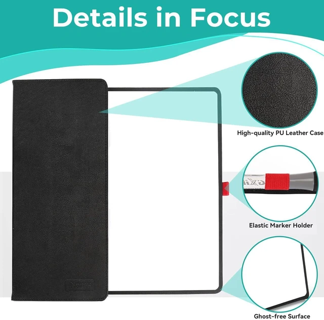 Alt view image 6 of 7 - Double-Sided White Board 12x9 inch - Ultra-Thin Portable Dry Erase Board with 3 Markers & Anti-Ghosting Surface | Magnetic-Ready | Foldable for Office, School, Travel, Homeschool (Pink)