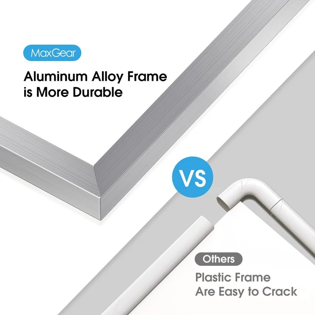 Alt view image 6 of 7 - Whiteboard Calendar for Wall, 16"x12" Monthly Whiteboard, Silver Aluminum Alloy Framed Small Dry Erase Board with Handle, for Students - Planning, Drawing, Memo, to Do List