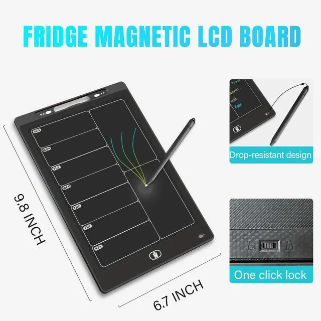 Alt view image 6 of 6 - Magnetic Weekly Chore Chart for Adults, 9.8×6.7 Small to Do List Dry Erase Board for Fridge Grocery Shopping Kitchen Menu Planning Whiteboard Refrigerator Digital Notepad Blackboard Meal Planner