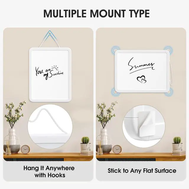Alt view image 5 of 6 - Small Dry Erase Board 8.5x11 Inches, Double Sided Mini Whiteboard for Wall, Desk, Fridge, Includes 4 Markers and 2 Magnets, Smooth Dry-Erase Surface, Lightweight and Portable