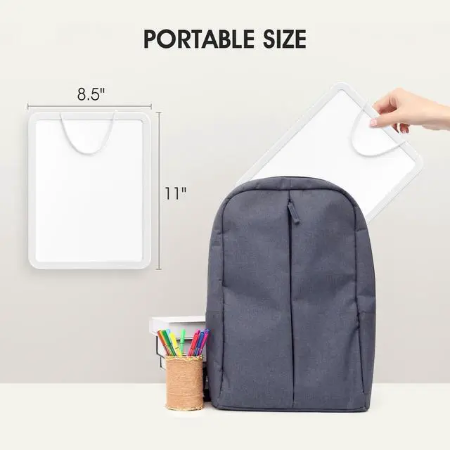 Alt view image 3 of 6 - Small Dry Erase Board 8.5x11 Inches, Double Sided Mini Whiteboard for Wall, Desk, Fridge, Includes 4 Markers and 2 Magnets, Smooth Dry-Erase Surface, Lightweight and Portable