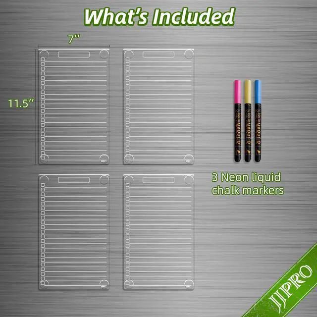Alt view image 6 of 6 - Non-Magnetic Dry Erase List Board for Fridge, 11.5"x7" Clear Reusable to Do List White Board, Dry Erase List Board for Refrigerator,Cabinet,Wall&Glass, All Smooth Surfaces