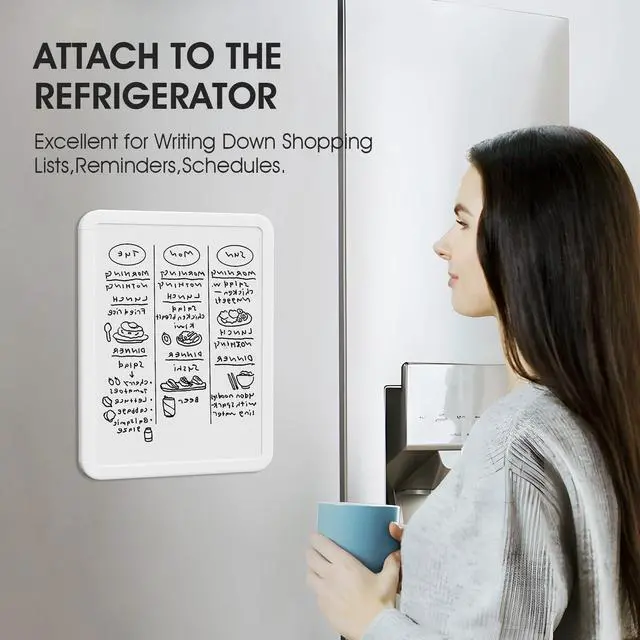 Alt view image 2 of 6 - Small Dry Erase Board 8.5x11 Inches, Double Sided Mini Whiteboard for Wall, Desk, Fridge, Includes 4 Markers and 2 Magnets, Smooth Dry-Erase Surface, Lightweight and Portable