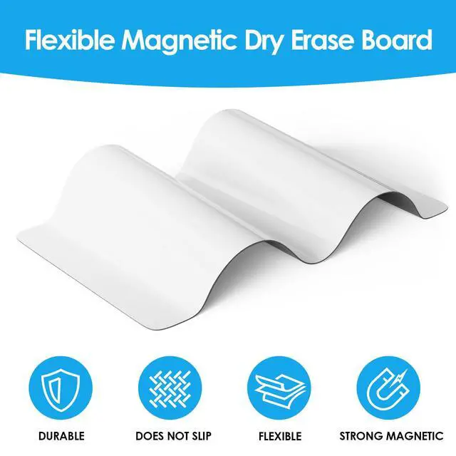 Alt view image 3 of 6 - Small Magnetic Dry Erase Board Sheet for Refrigerator, Fridge Whiteboard for Kitchen, 12"x8" White Board Organizer and Planner with Stain Resistant Technology, Include 1 Eraser, 3 Markers