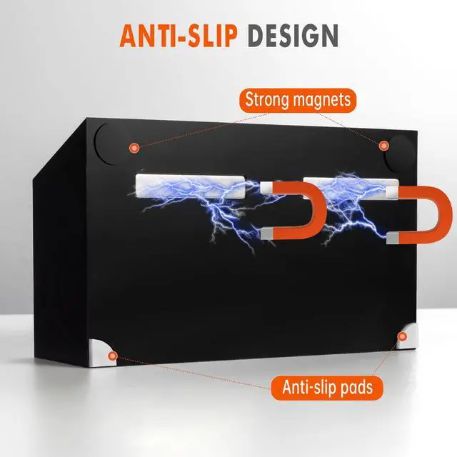 Alt view image 2 of 7 - Magnetic Dry Erase Marker Holder for Whiteboard,Non-slip Acrylic Magnet Pen Holder for Fridge Refrigerator,Locker Organizer for Work,Locker Accessories,Pencil Cup for Desk(Black)