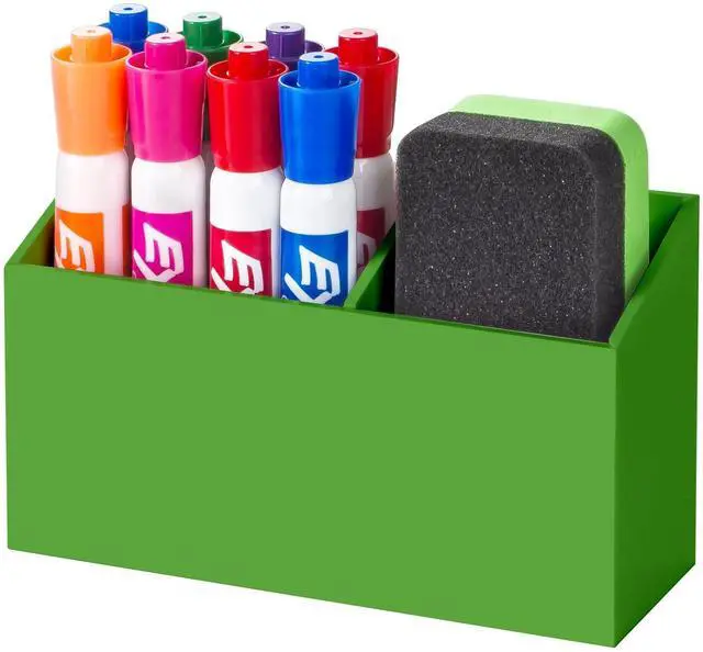 Main image of Magnetic Dry Erase Marker Holder for Whiteboard,Non-slip Acrylic Magnet Pen Holder for Fridge Refrigerator,Locker Organizer for Work,Locker Accessories,Pencil Cup for Desk(Green)
