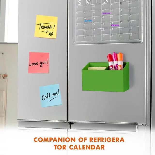 Alt view image 3 of 7 - Magnetic Dry Erase Marker Holder for Whiteboard,Non-slip Acrylic Magnet Pen Holder for Fridge Refrigerator,Locker Organizer for Work,Locker Accessories,Pencil Cup for Desk(Green)