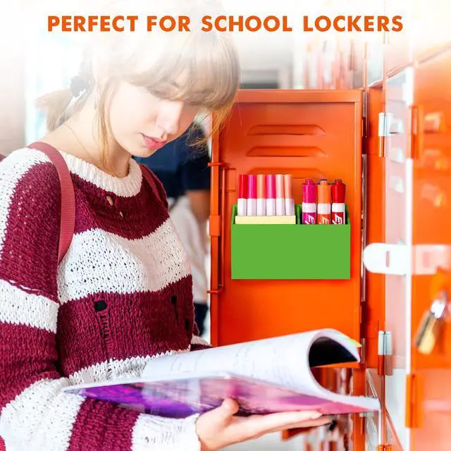Alt view image 5 of 7 - Magnetic Dry Erase Marker Holder for Whiteboard,Non-slip Acrylic Magnet Pen Holder for Fridge Refrigerator,Locker Organizer for Work,Locker Accessories,Pencil Cup for Desk(Green)
