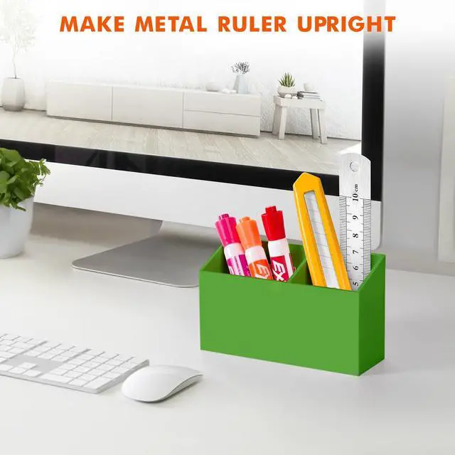 Alt view image 6 of 7 - Magnetic Dry Erase Marker Holder for Whiteboard,Non-slip Acrylic Magnet Pen Holder for Fridge Refrigerator,Locker Organizer for Work,Locker Accessories,Pencil Cup for Desk(Green)