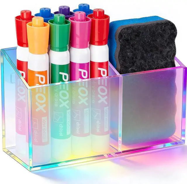 Main image of Magnetic Dry Erase Marker Holder for Whiteboard,Non-slip Acrylic Magnet Pen Holder for Fridge Refrigerator,Locker Organizer for Work,Locker Accessories,Pencil Cup for Desk(Colorful)