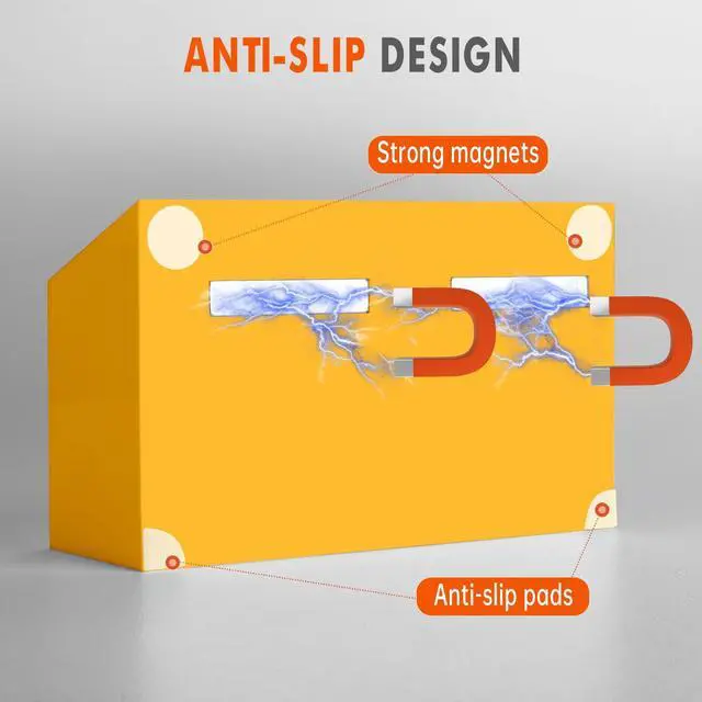 Alt view image 2 of 7 - Magnetic Dry Erase Marker Holder for Whiteboard,Non-slip Acrylic Magnet Pen Holder for Fridge Refrigerator,Locker Organizer for Work,Locker Accessories,Pencil Cup for Desk(Orange)